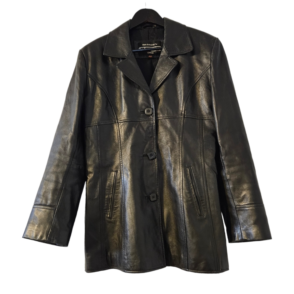 Boutique of leathers women's black leather jacket blazer